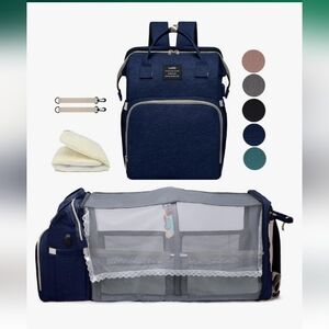 Multifunctional Navy Blue Baby Diaper Bag‎
